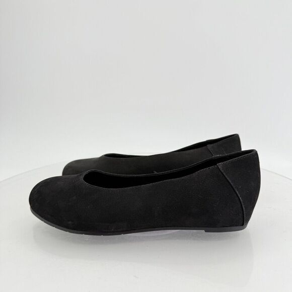 Eileen Fisher Womens Una Hidden Wedge Ballet Flats Sz 6.5 Black Suede Round Toe - Picture 7 of 15